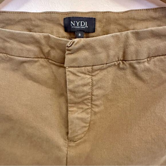 NYDJ Women's Khaki Cropped Straight Leg Pants 8 - Picture 7 of 11